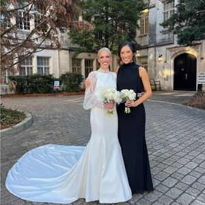 Hayley Paige Occasions Black Chiffon Gown